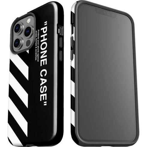 Black and White Stripes iPhone 15 Pro Impact Case